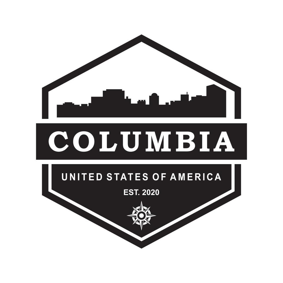 logo di vettore della siluetta dell'orizzonte della Colombia