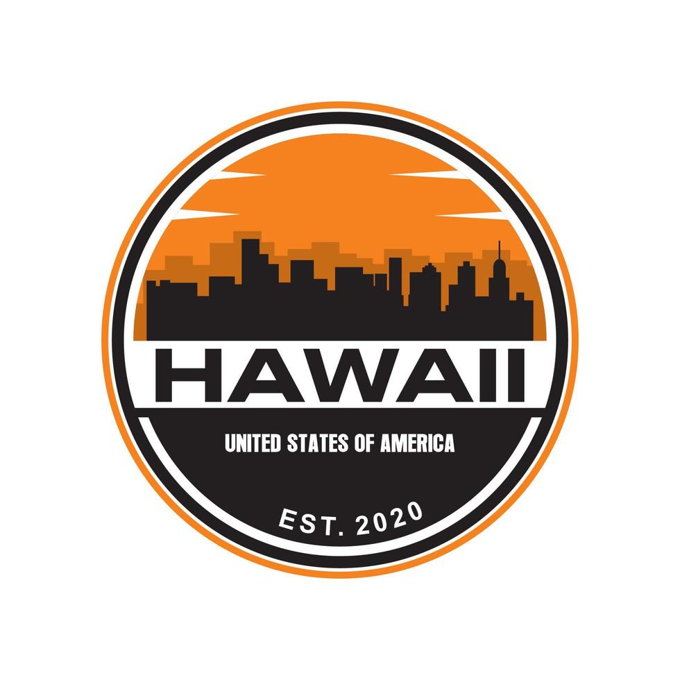 vettore dello skyline delle hawaii, logo del grattacielo di honolulu