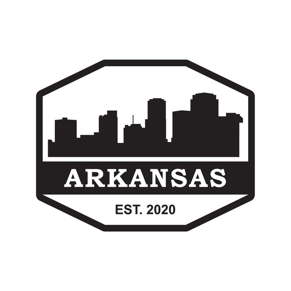 logo di vettore della siluetta dell'orizzonte dell'Arkansas