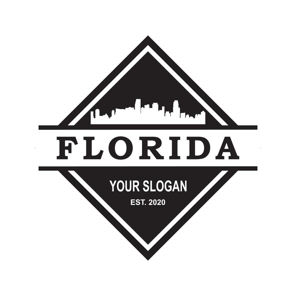 logo di vettore della siluetta dell'orizzonte della florida