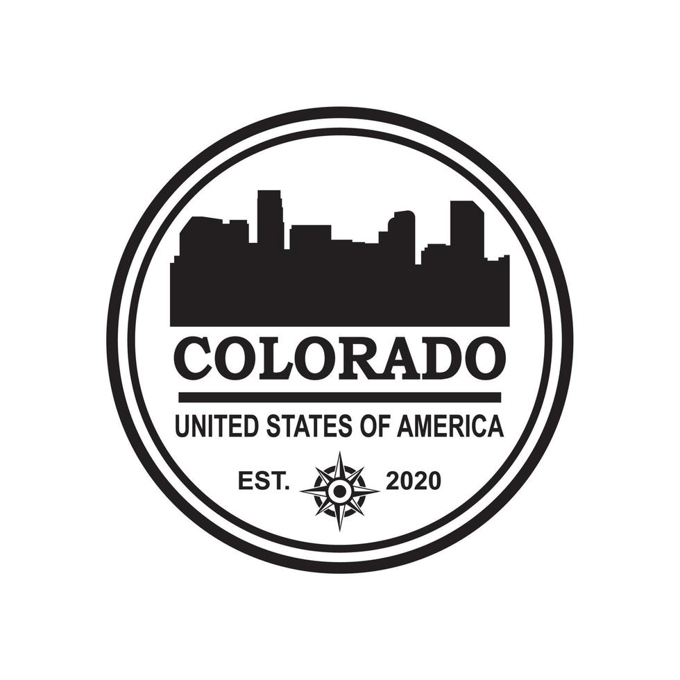 logo di vettore della siluetta dell'orizzonte del colorado