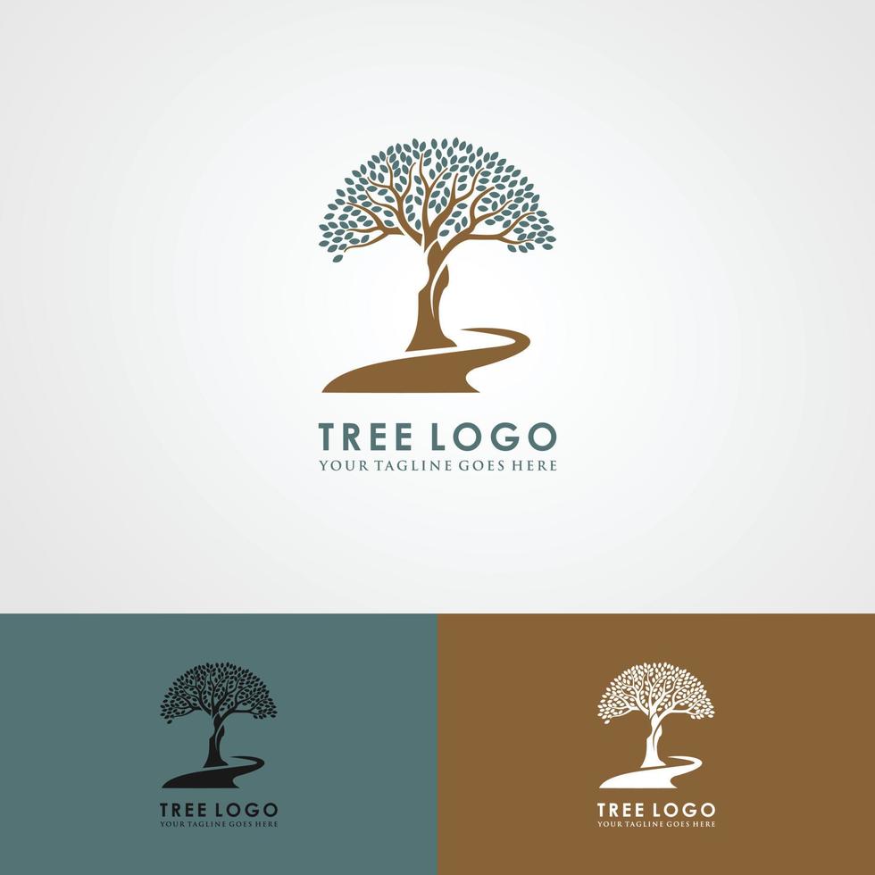 radici dell'illustrazione del logo dell'albero. sagoma di vettore dell'albero.