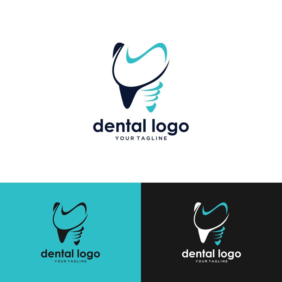 logo dell'impianto dentale icona del vettore del dente dei denti