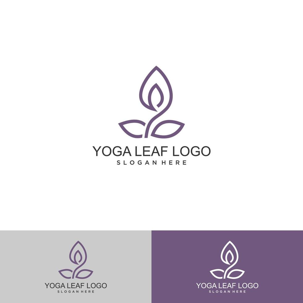 logo icona minima della persona yoga con albero vettore