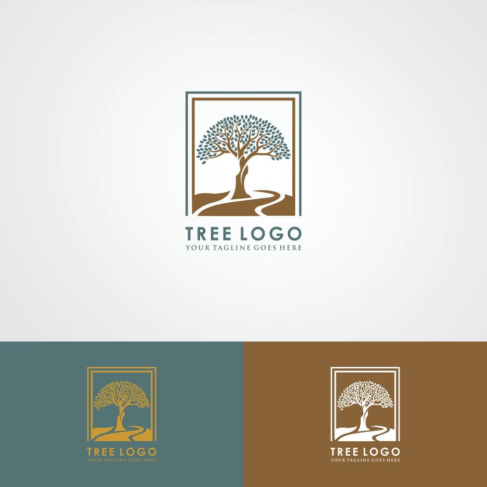 radici dell'illustrazione del logo dell'albero. sagoma di vettore dell'albero.