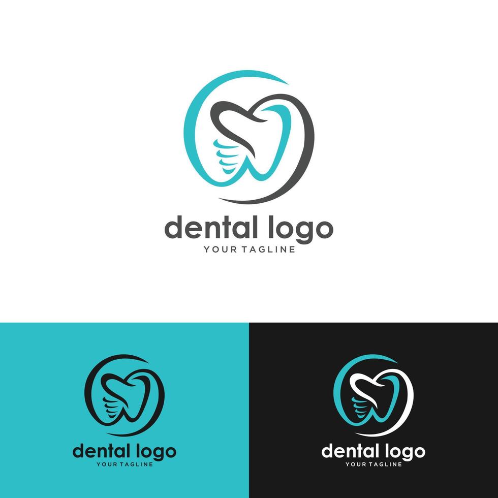 logo dell'impianto dentale icona del vettore del dente dei denti