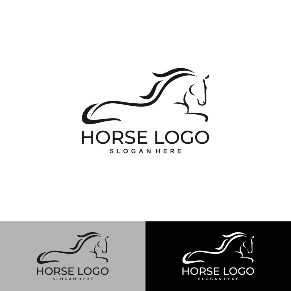 design del logo del cavallo ad alta velocità vettore