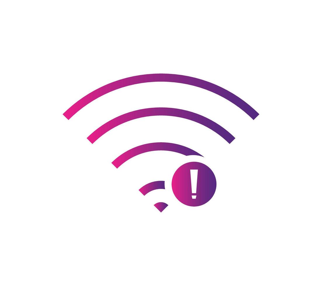 nessun colore del gradiente vettoriale dell'icona wireless wifi