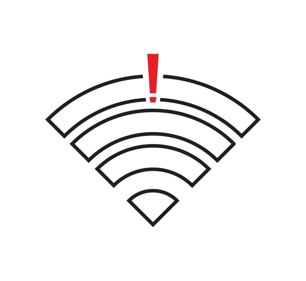 nessuna connessione wireless, nessun segno di icona wifi vettore