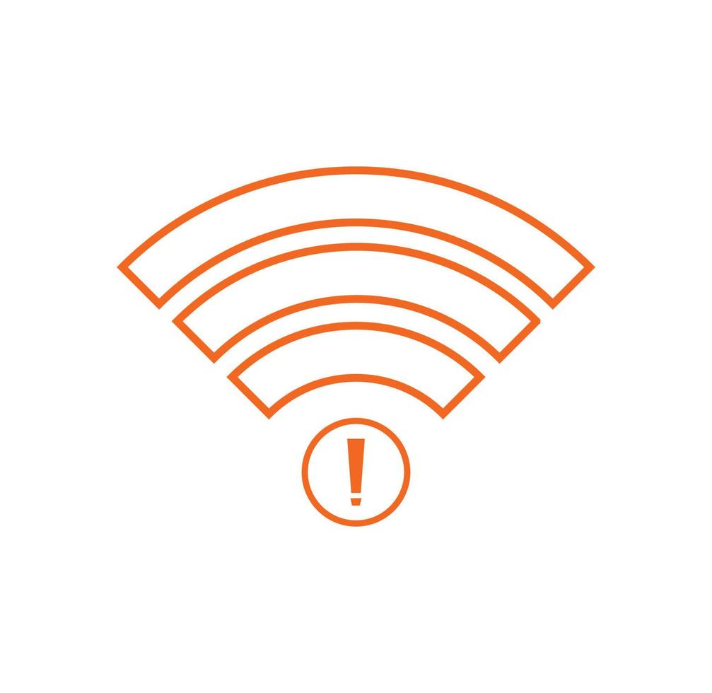 nessuna icona wireless wifi vettore colore arancione. nessuna icona di connessione wi-fi