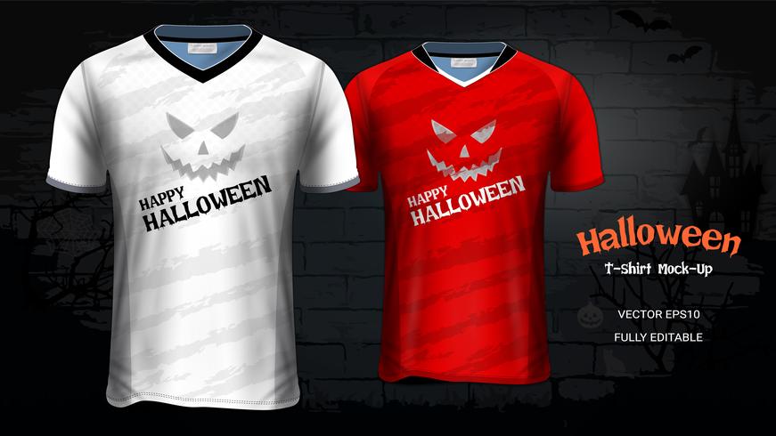 Modello di Mockup di t-shirt costume di Halloween. vettore