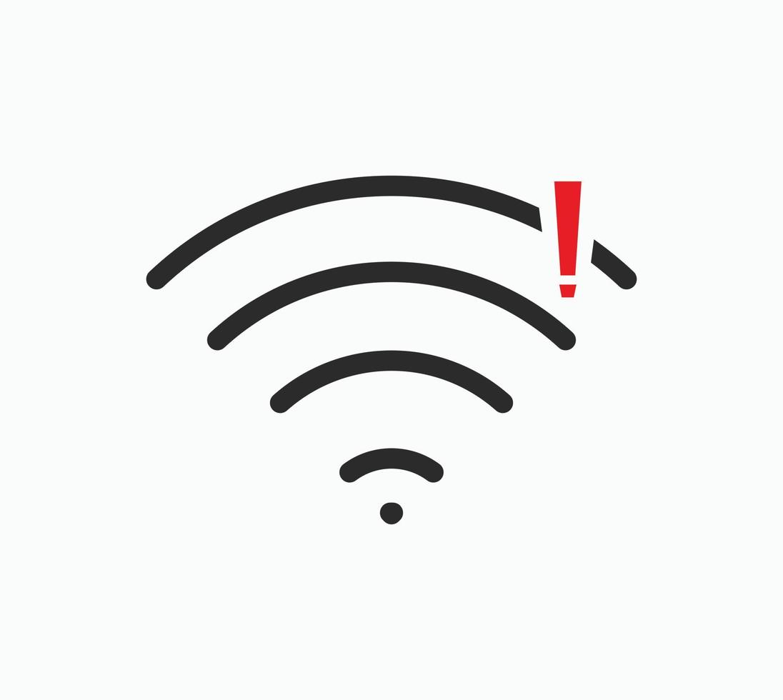 nessuna connessione wireless, nessun segno di icona wifi vettore