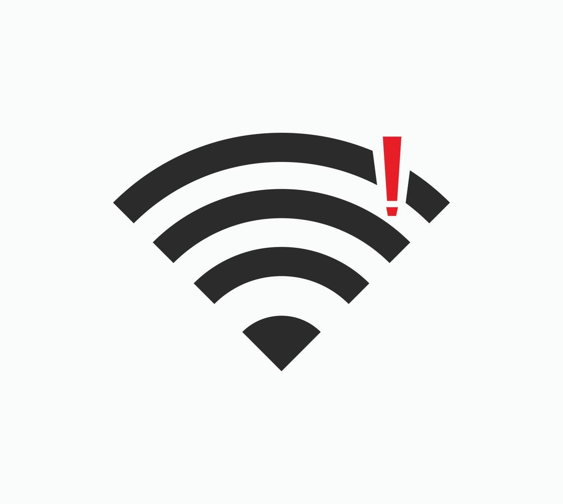 nessuna connessione wireless, nessun segno di icona wifi vettore