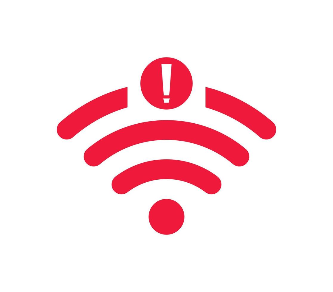 nessuna rete wireless segno simbolo icona colore rosso. nessuna icona wifi vettore