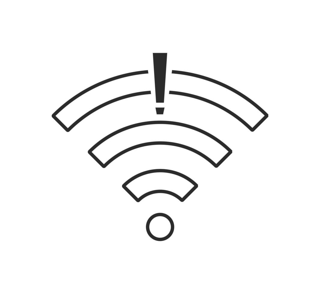 nessuna connessione wireless, nessun segno di icona wifi vettore