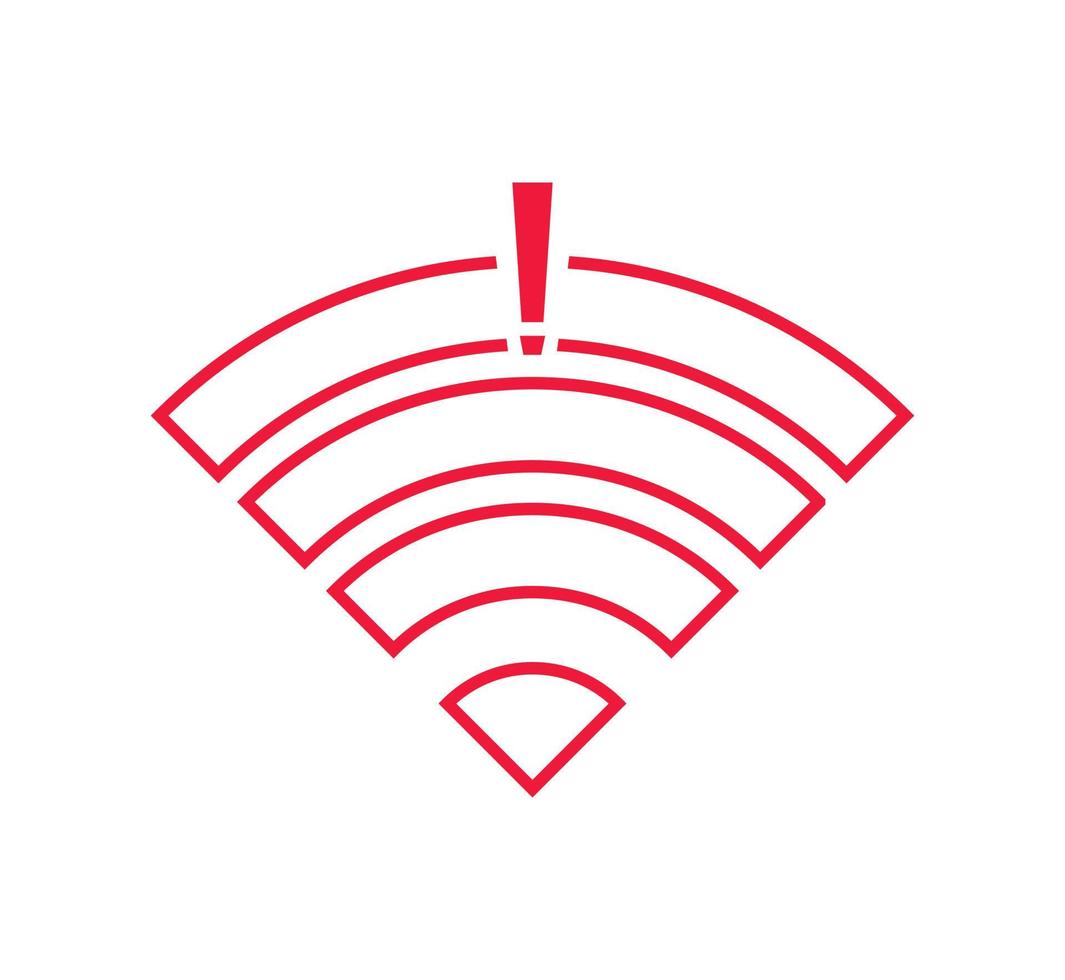 nessuna connessione wireless, nessun segno di icona wifi vettore