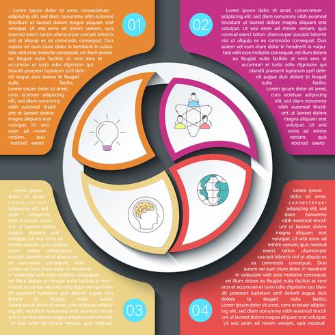 Brochure aziendale infografica con cerchio sul centro. vettore