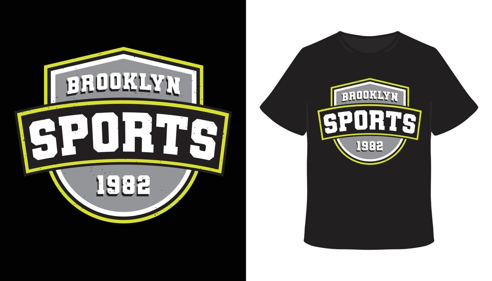 t-shirt con tipografia sportiva di brooklyn vettore