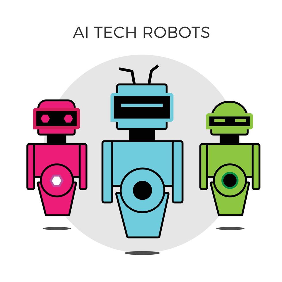 illustratore ai tech robotos vettore