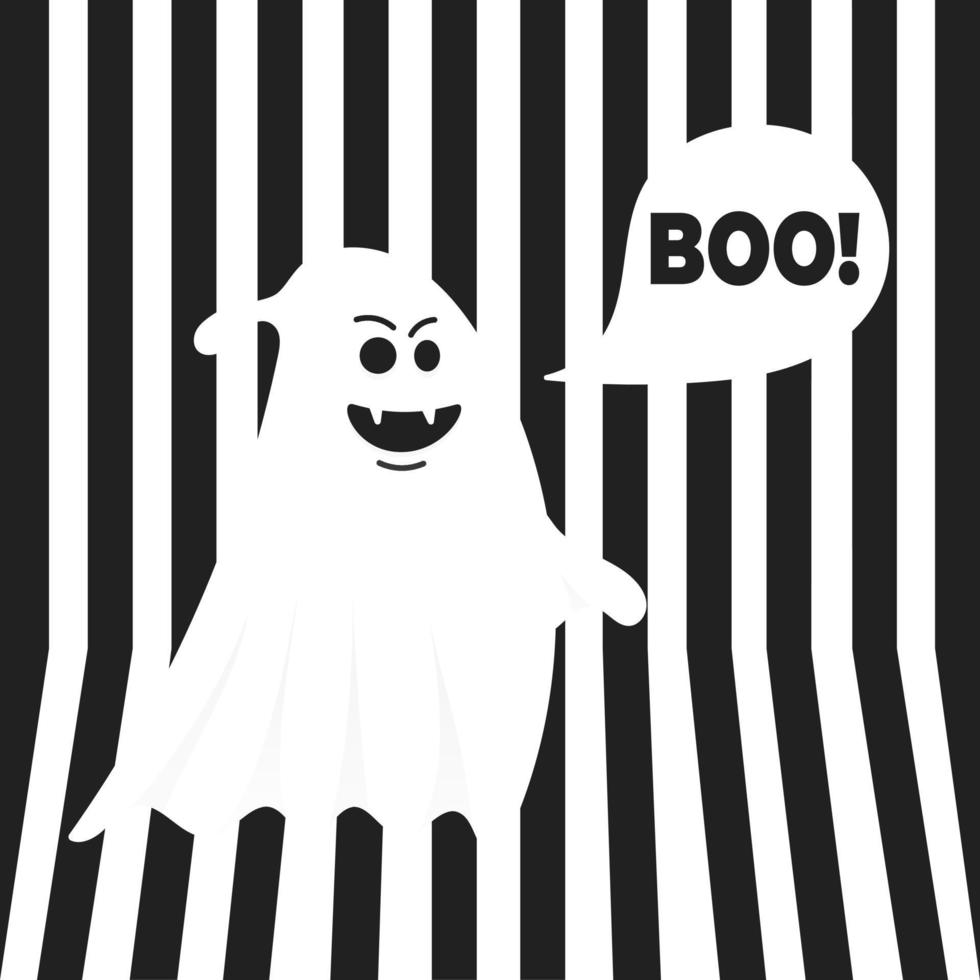 boo fantasma concetto di messaggio di halloween. vettore