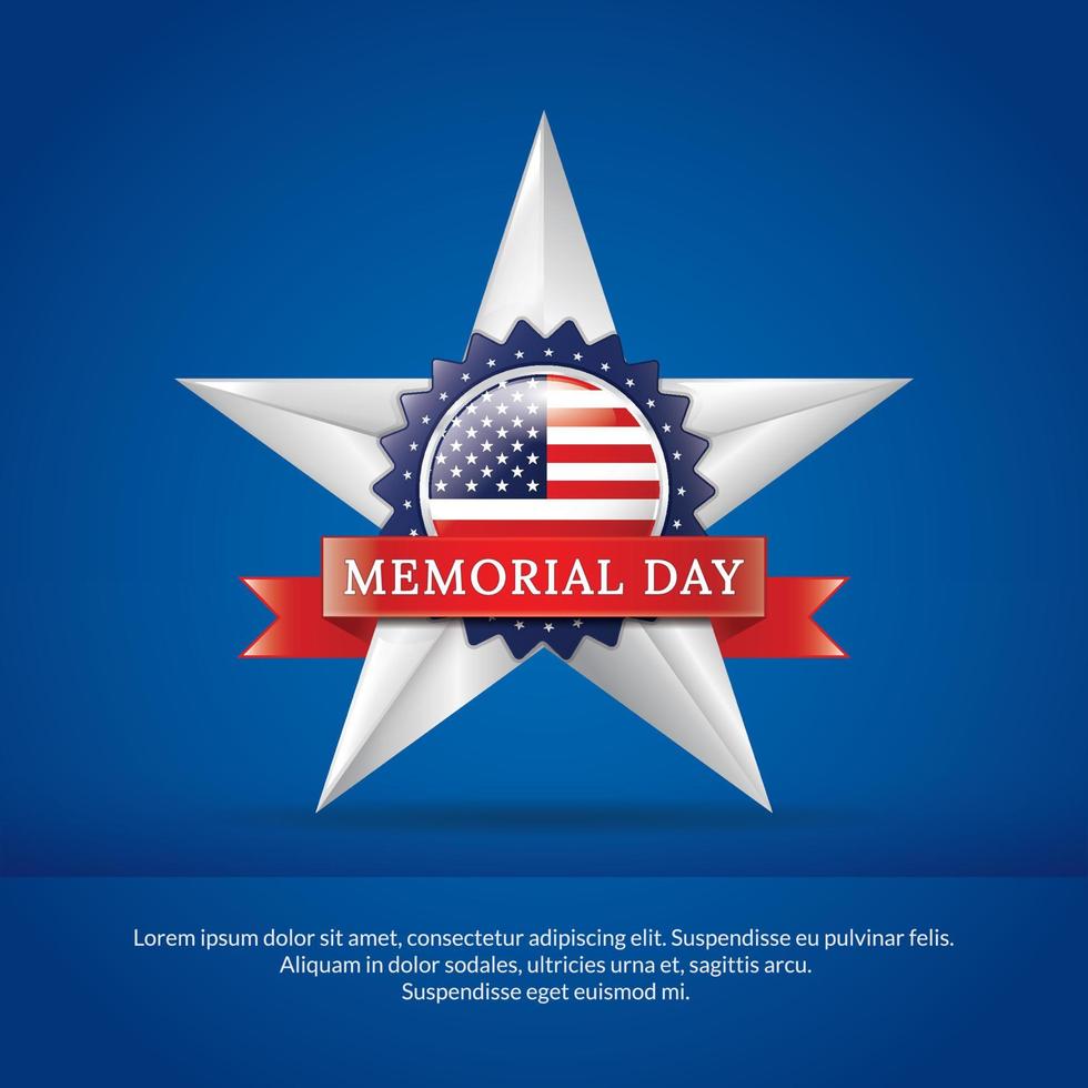 poster del memorial day vettore