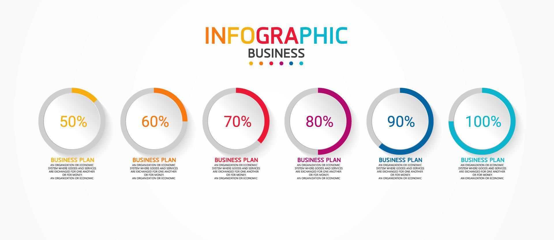 idea di business di presentazione modello infografica timeline con icone, opzioni o passaggi. le infografiche per idee di business possono essere utilizzate per dati grafici, diagrammi di flusso, siti Web, banner. vettore