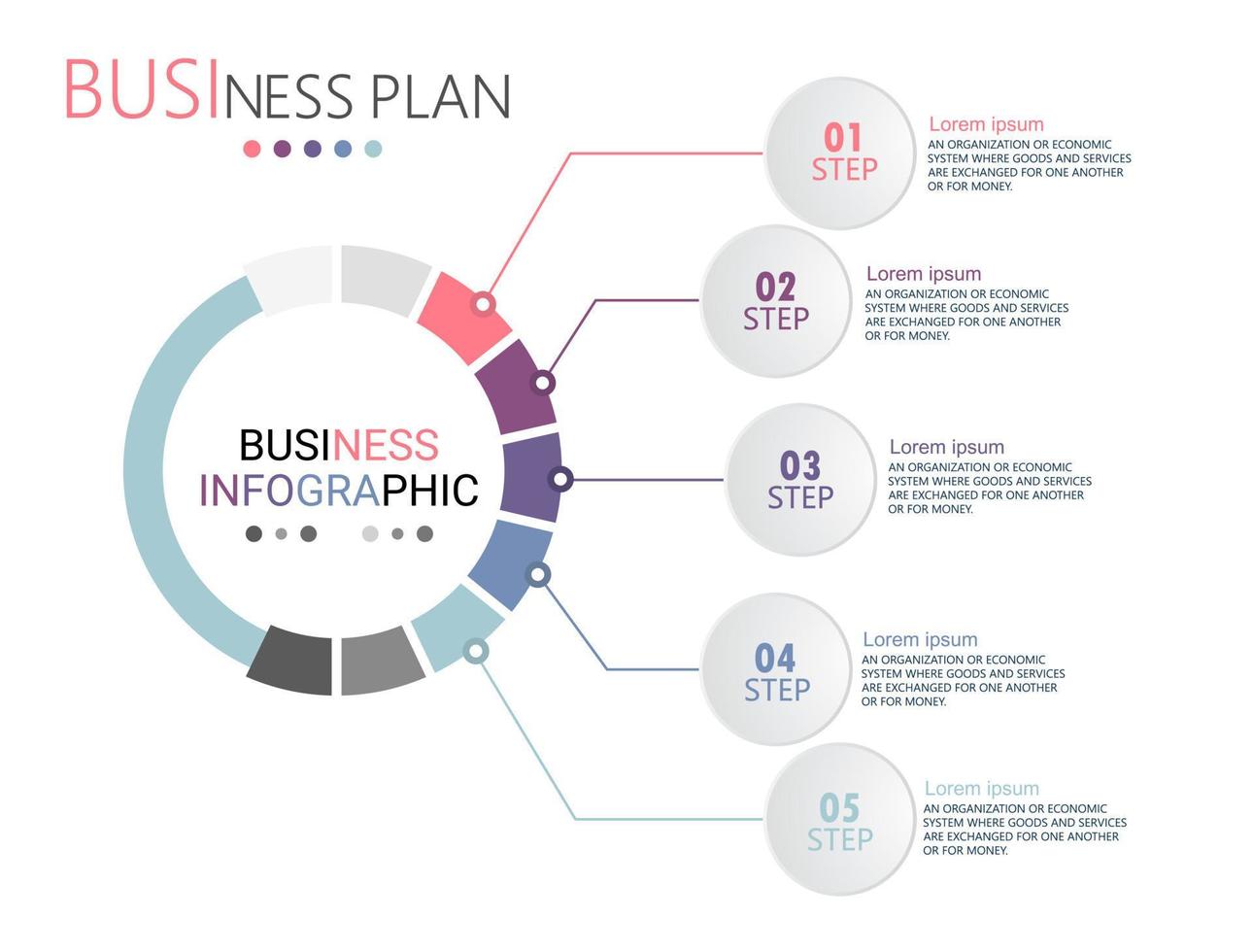 idea di business di presentazione modello infografica timeline con icone, opzioni o passaggi. le infografiche per idee di business possono essere utilizzate per dati grafici, diagrammi di flusso, siti Web, banner. vettore