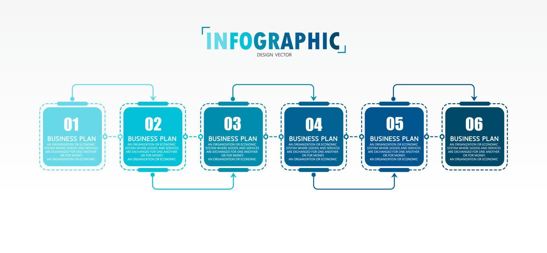 idea di business di presentazione modello infografica timeline con icone, opzioni o passaggi. le infografiche per idee di business possono essere utilizzate per dati grafici, diagrammi di flusso, siti Web, banner. vettore