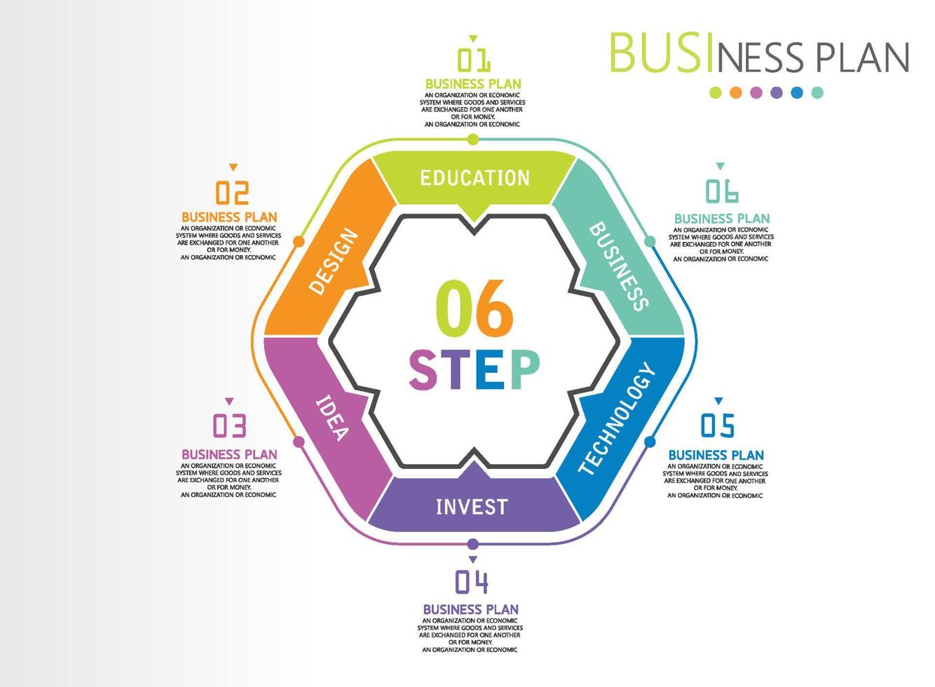 idea di business di presentazione modello infografica timeline con icone, opzioni o passaggi. le infografiche per idee di business possono essere utilizzate per dati grafici, diagrammi di flusso, siti Web, banner. vettore