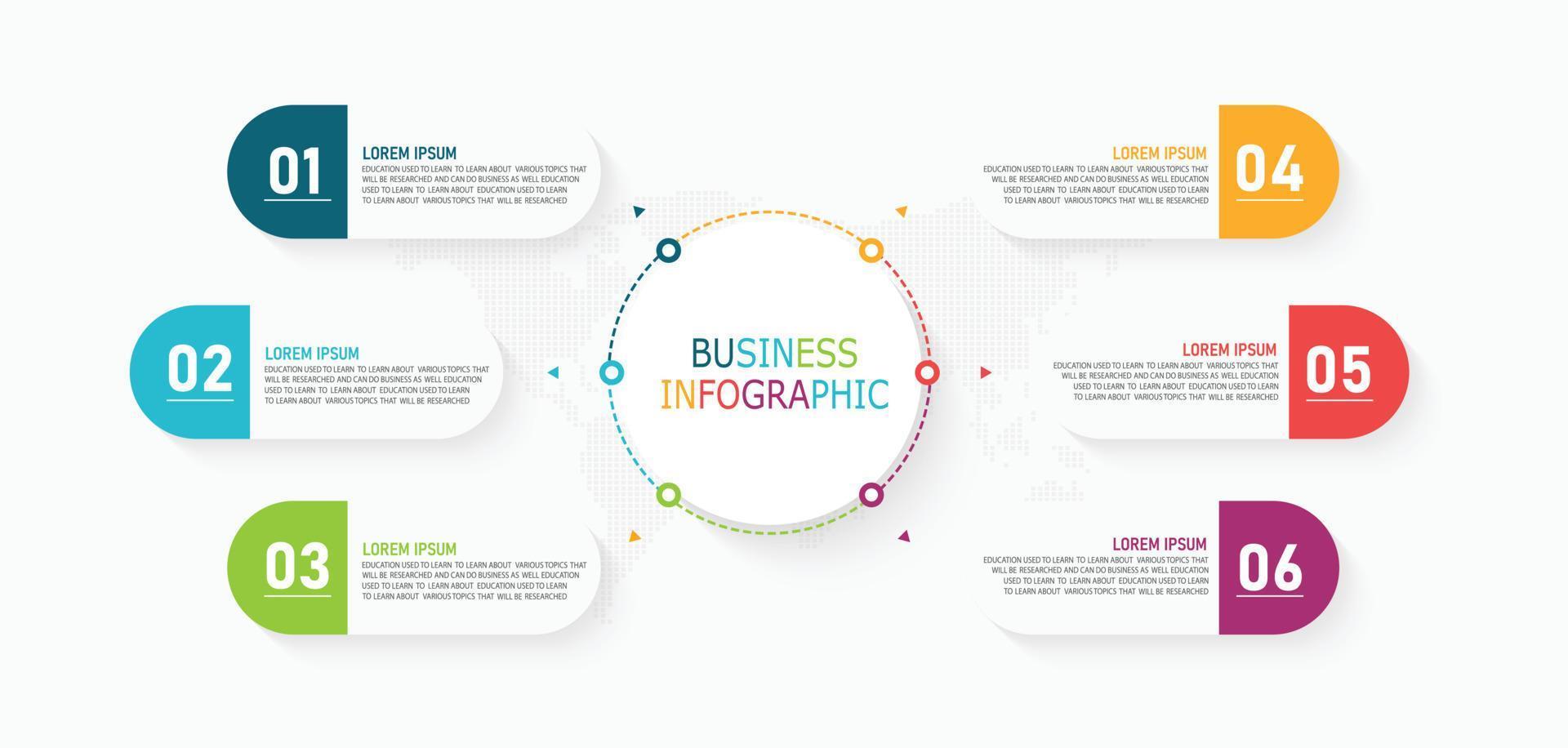 idea di business di presentazione modello infografica timeline con icone, opzioni o passaggi. le infografiche per idee di business possono essere utilizzate per dati grafici, diagrammi di flusso, siti Web, banner. vettore