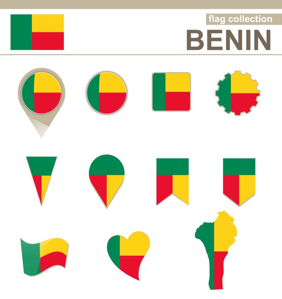 collezione di bandiere del benin vettore