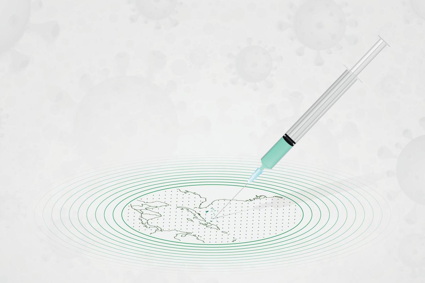 il concetto di vaccinazione delle Bahamas, iniezione di vaccino nella mappa delle Bahamas. vaccino e vaccinazione contro il coronavirus, covid-19. vettore