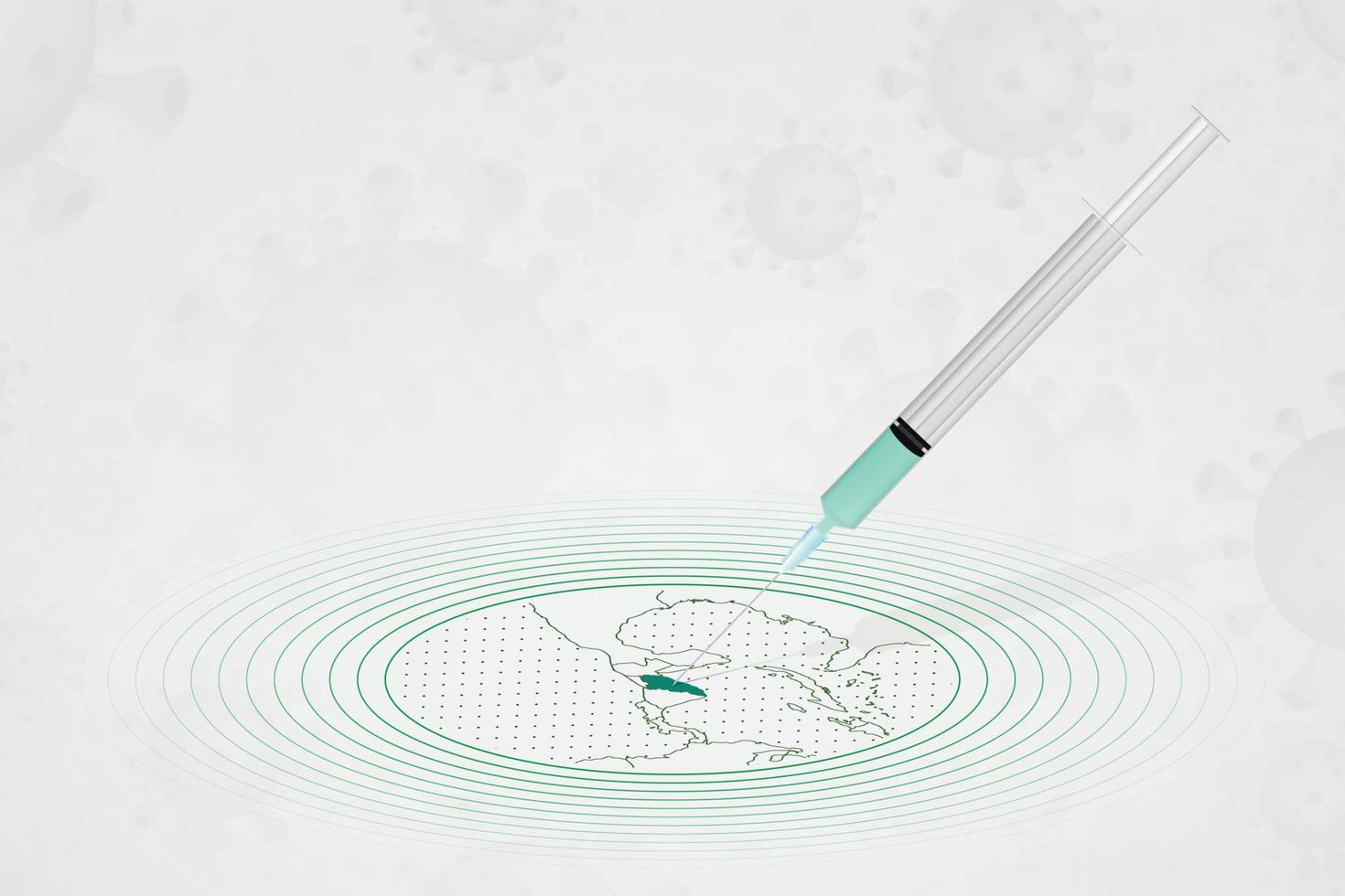 concetto di vaccinazione in honduras, iniezione di vaccino nella mappa dell'honduras. vaccino e vaccinazione contro il coronavirus, covid-19. vettore