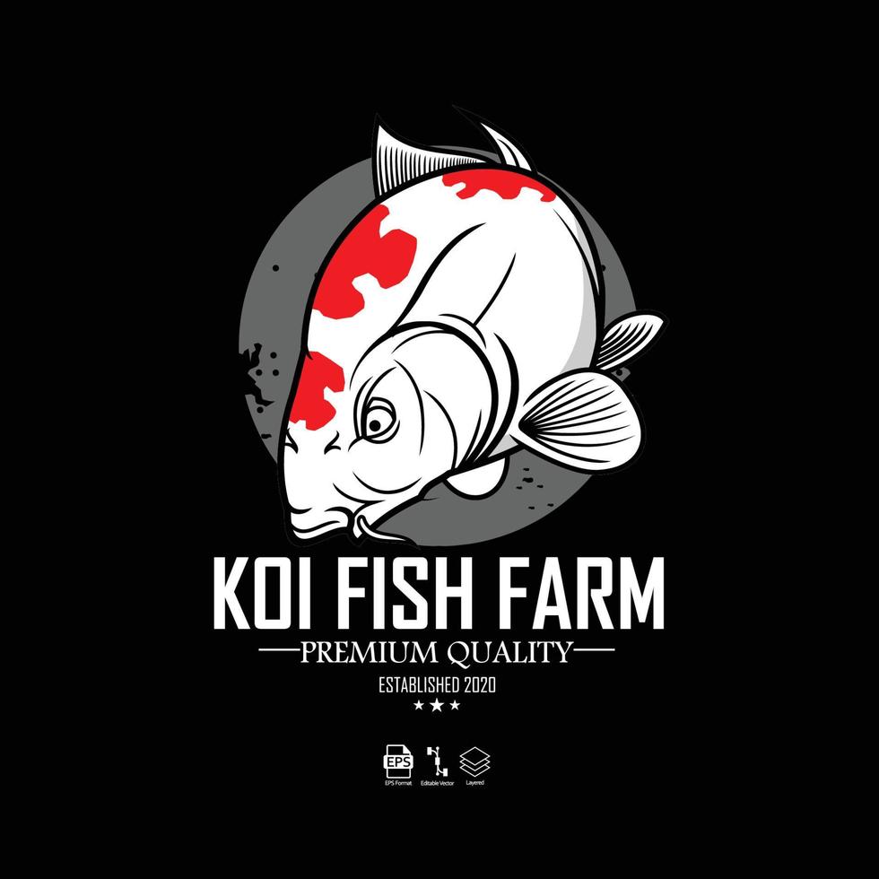 modello di logo di allevamento ittico koi, formato pronto eps 10.eps vettore