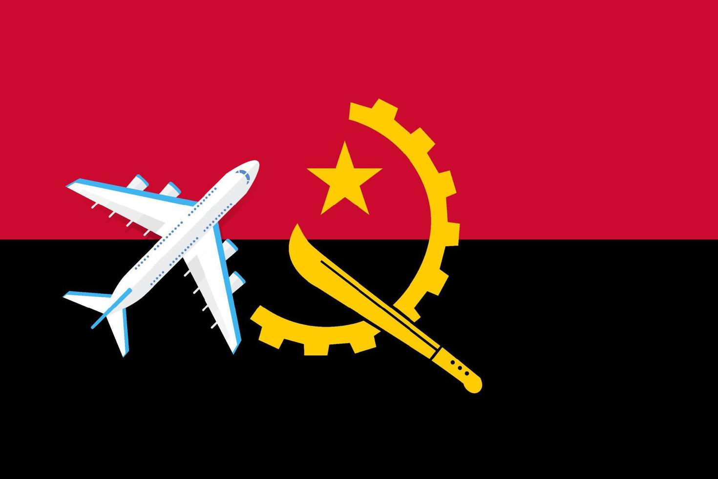 angola il logo della destinazione di viaggio - design del logo della società di viaggi di vettore - grafica della maglietta di concetto di viaggio e turismo della bandiera del paese - illustrazione di vettore