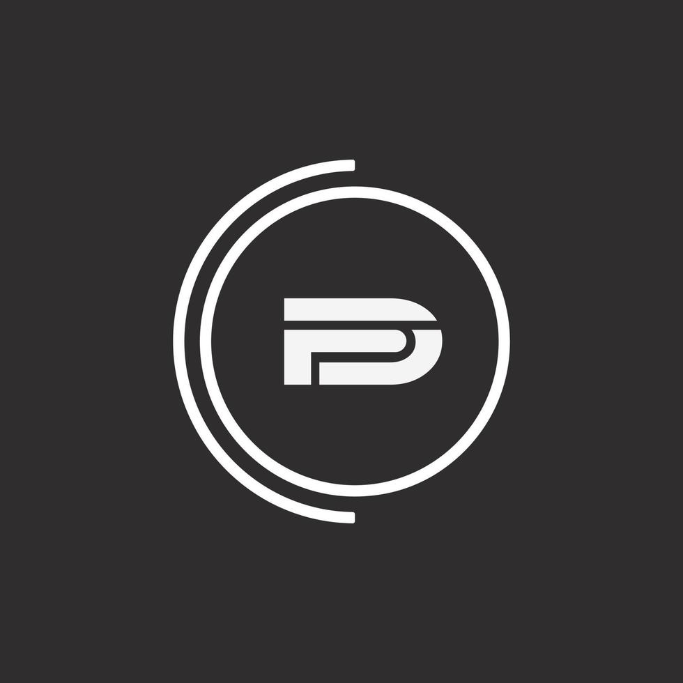 fd iniziali lettera logo creativo icona vettore colore nero download gratuito