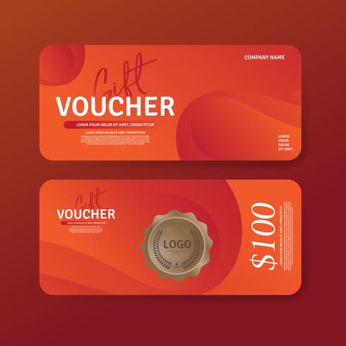 Voucher regalo Premium Design Voucher, modello coupon Golden, concetto di design per il buono regalo vettore