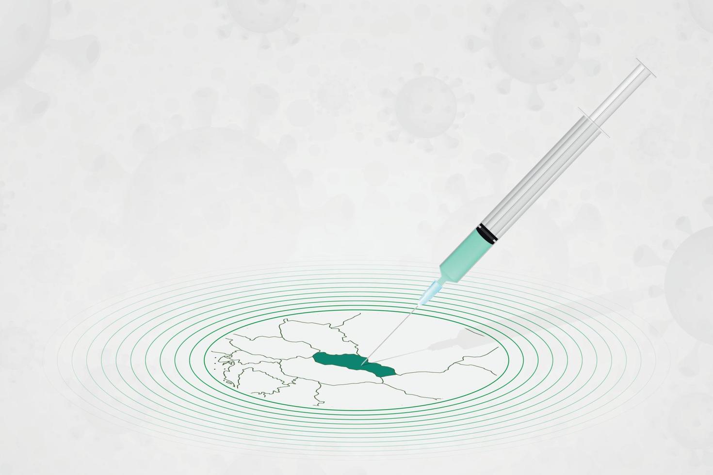 slovacchia concetto di vaccinazione, iniezione di vaccino nella mappa della slovacchia. vaccino e vaccinazione contro il coronavirus, covid-19. vettore