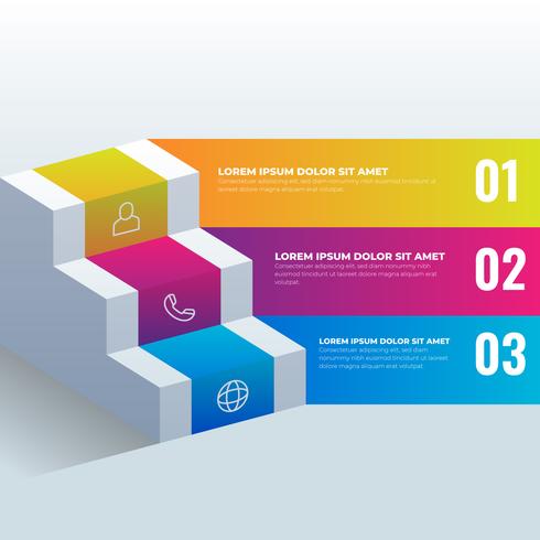 Modello 3D Infographic per presentazioni aziendali vettore