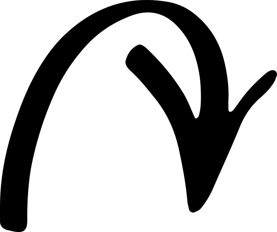 doodle infografica simbolo freccia linea nera vettore. elemento di schizzo. semplice illustrazione del segno di destinazione vettore