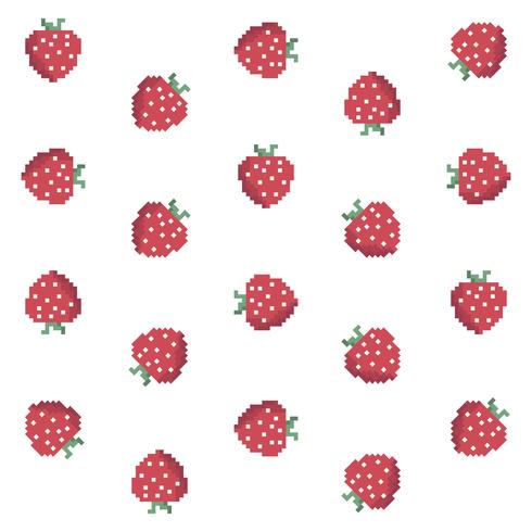 Pixel Pattern Strawberry vettore