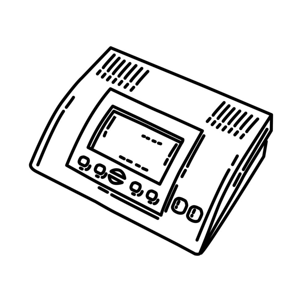 icona digitale della segreteria telefonica. doodle disegnato a mano o stile icona di contorno. vettore