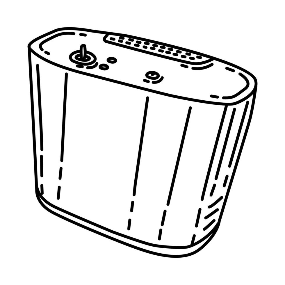 icona del concentratore di ossigeno portatile. doodle disegnato a mano o stile icona di contorno. vettore