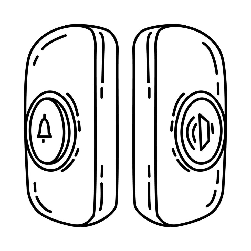 icona campanello senza fili. doodle disegnato a mano o stile icona di contorno. vettore