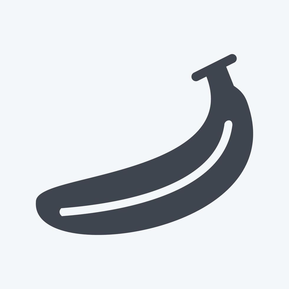 icona di banane in stile glifo alla moda isolato su sfondo blu morbido vettore