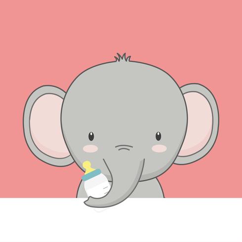 Cute cartoon baby elefante. vettore