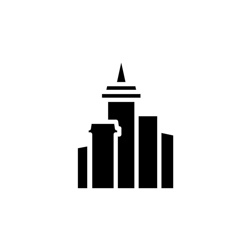 città, città, urbano icona solida illustrazione vettoriale modello logo. adatto a molti scopi.