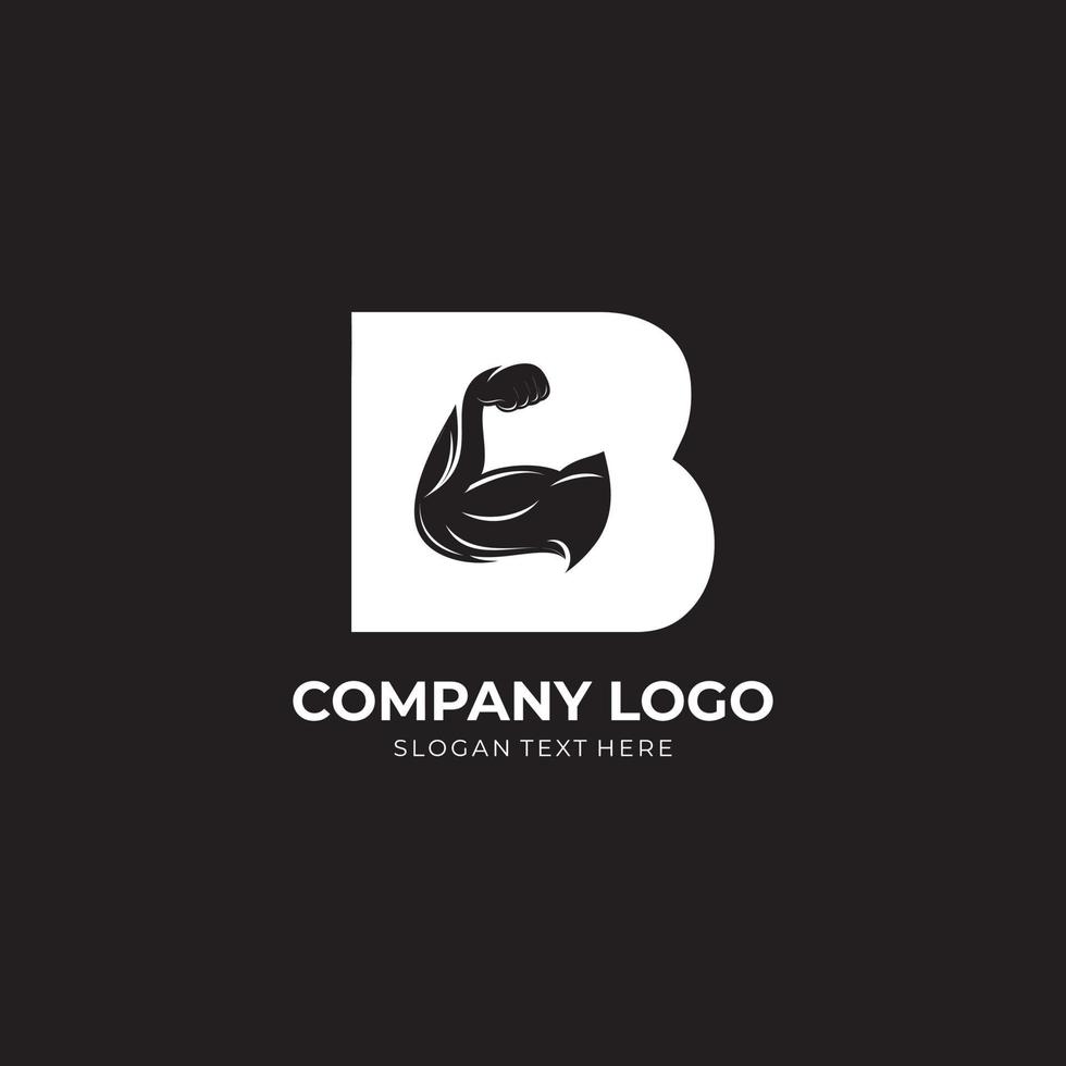 logo della lettera b con bilanciere. logo palestra fitness. modello di logo di fitness d'amore. design del logo vettoriale fitness per palestra e fitness vettoriale.