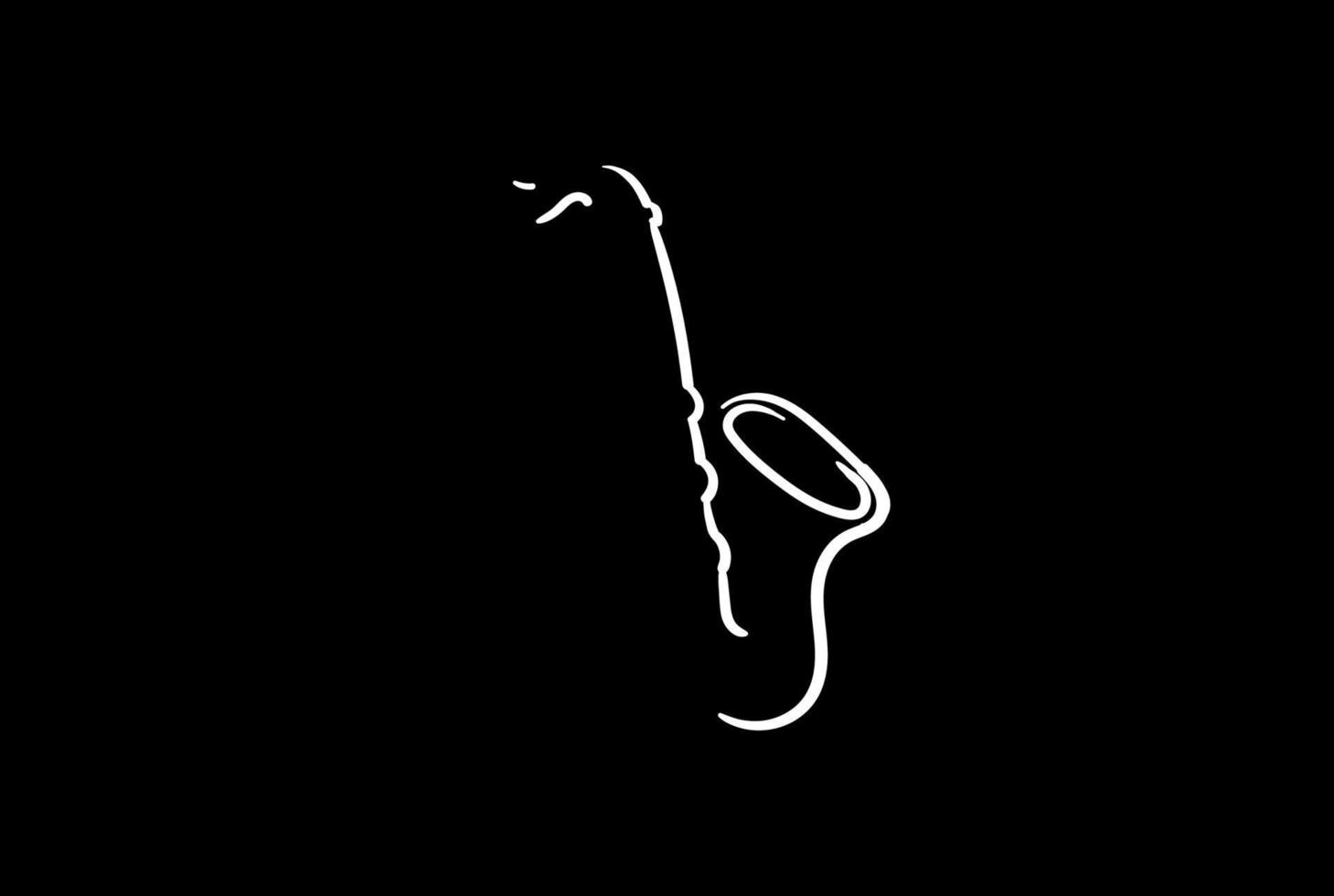 semplice silhouette minimalista di sassofono tromba per concerti di musica jazz spettacolo logo design vector