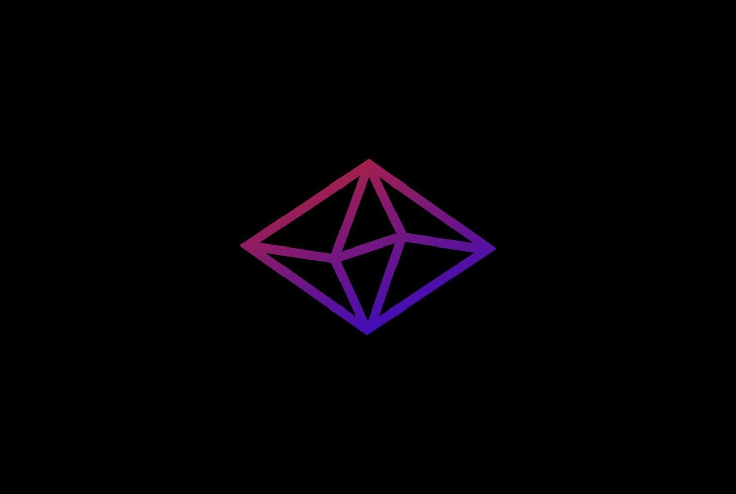 vettore geometrico moderno del disegno del logo del profilo della linea della pietra della gemma del diamante